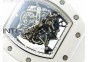 RM055 Real White Ceramic Case KVF Best Edition Skeleton Dial Blue on White Rubber Strap MIYOTA8215