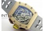 RM011 RG Chronograph SS Case KVF 1:1 Best Edition Crystal Skeleton Dial on Gray Rubber Strap A7750