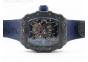 RM035-01 Forged Carbon Case V2 KVF Best Edition Skeleton Dial Blue Crown on Blue Nylon Strap MIYOTA8215