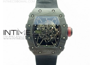 RM035-01 Forged Carbon Case V2 KVF Best Edition Skeleton Dial Red Crown on Black Nylon Strap MIYOTA8215