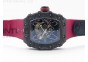 RM035-01 Forged Carbon Case V2 KVF Best Edition Skeleton Dial Red Crown on Red Nylon Strap MIYOTA8215