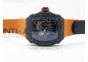 RM035-01 Forged Carbon Case V2 KVF Best Edition Skeleton Dial Red Crown on Orange Nylon Strap MIYOTA8215