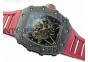 RM035-01 Forged Carbon Case V2 KVF Best Edition Skeleton Dial Red Crown on Red Rubber Strap MIYOTA8215