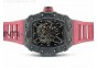 RM035-01 Forged Carbon Case V2 KVF Best Edition Skeleton Dial Red Crown on Red Rubber Strap MIYOTA8215