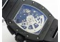 RM011 Ceramic Chronograph KVF 1:1 Best Edition Crystal Skeleton Dial Black on Black Rubber Strap A7750