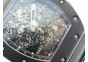 RM011 Ceramic Chronograph KVF 1:1 Best Edition Crystal Skeleton Dial Black on Black Rubber Strap A7750