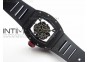 RM055 Real Ceramic Case KVF Best Edition Skeleton Dial Red Crown on Black Rubber Strap MIYOTA8215