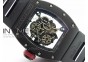 RM055 Real Ceramic Case KVF Best Edition Skeleton Dial Red Crown on Black Rubber Strap MIYOTA8215