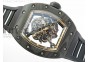 RM055 Forged Carbon Case KVF Best Edition Skeleton Dial Black Crown on Black Rubber Strap MIYOTA8215