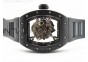 RM055 Real Ceramic Case KVF Best Edition Skeleton Dial Black Crown on Black Rubber Strap MIYOTA8215