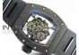 RM055 Real Ceramic Case KVF Best Edition Skeleton Dial Black Crown on Black Rubber Strap MIYOTA8215