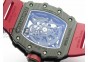 RM035-02 Forged Carbon Case V2 KVF Best Edition Skeleton Dial Red Crown on Red Rubber Strap MIYOTA8215