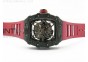 RM035-02 Forged Carbon Case V2 KVF Best Edition Skeleton Dial Red Crown on Red Rubber Strap MIYOTA8215