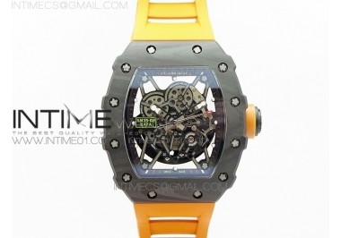 RM035-02 Forged Carbon Case V2 KVF Best Edition Skeleton Dial Orange Crown on orange Rubber Strap MIYOTA8215