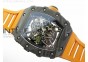 RM035-02 Forged Carbon Case V2 KVF Best Edition Skeleton Dial Orange Crown on orange Rubber Strap MIYOTA8215