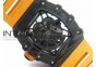 RM035-02 Forged Carbon Case V2 KVF Best Edition Skeleton Dial Orange Crown on orange Rubber Strap MIYOTA8215