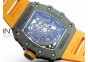 RM035-02 Forged Carbon Case V2 KVF Best Edition Skeleton Dial Orange Crown on orange Rubber Strap MIYOTA8215