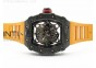 RM035-02 Forged Carbon Case V2 KVF Best Edition Skeleton Dial Red Crown on orange Rubber Strap MIYOTA8215