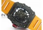 RM035-02 Forged Carbon Case V2 KVF Best Edition Skeleton Dial Red Crown on orange Rubber Strap MIYOTA8215