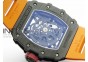 RM035-02 Forged Carbon Case V2 KVF Best Edition Skeleton Dial Red Crown on orange Rubber Strap MIYOTA8215