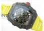 RM035-02 Forged Carbon Case V2 KVF Best Edition Skeleton Dial Red Crown on Yellow Rubber Strap MIYOTA8215