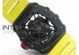 RM035-02 Forged Carbon Case V2 KVF Best Edition Skeleton Dial Red Crown on Yellow Rubber Strap MIYOTA8215