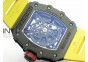 RM035-02 Forged Carbon Case V2 KVF Best Edition Skeleton Dial Red Crown on Yellow Rubber Strap MIYOTA8215