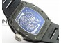 RM055 Forged Carbon Case KVF Best Edition Skeleton Dial White Inner Bezel on Black Rubber Strap MIYOTA8215