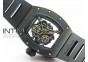 RM055 Real Ceramic Case KVF Best Edition Skeleton Dial White Inner Bezel on Black Rubber Strap MIYOTA8215