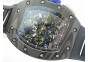 RM011 SS Felipe Massa 10th Anniversary KVF 1:1 Best Edition Crystal Skeleton Dial Blue on Black Rubber Strap A7750