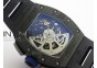 RM011 SS Felipe Massa 10th Anniversary KVF 1:1 Best Edition Crystal Skeleton Dial Blue on Black Rubber Strap A7750