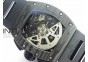 RM011 NTPT Carbon Case Chronograph KVF 1:1 Best Edition Crystal Skeleton Dial White on Black Rubber Strap A7750