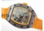 RM011 Black Ceramic/RG RMF Orange Crown on Orange Rubber Strap A7750