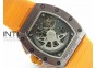 RM011 Black Ceramic/RG RMF Orange Crown on Orange Rubber Strap A7750