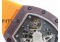 RM011 Black Ceramic/RG RMF Orange Crown on Orange Rubber Strap A7750