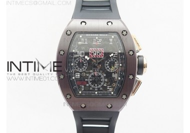 RM011 Black Ceramic/RG RMF Black Crown on Black Rubber Strap A7750