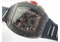 RM011 Black Ceramic/RG RMF Red Crown on Black Rubber Strap A7750