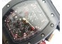 RM011 Black Ceramic/RG RMF Red Crown on Black Rubber Strap A7750