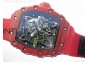 RM 035-2 Red Forged Carbon Black Inner Bezel Skeleton Dial on Red Nylon Strap MIYOTA9015