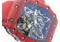 RM 035-2 Red Forged Carbon Black Inner Bezel Skeleton Dial on Red Nylon Strap MIYOTA9015