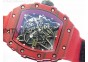 RM 035-2 Red Forged Carbon Red Inner Bezel Skeleton Dial on Red Nylon Strap MIYOTA9015