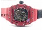 RM 035-2 Red Forged Carbon Red Inner Bezel Skeleton Dial on Red Nylon Strap MIYOTA9015