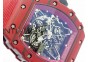 RM 035-2 Red Forged Carbon Red Inner Bezel Skeleton Dial on Red Nylon Strap MIYOTA9015