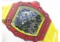 RM 035-2 Red Forged Carbon Yellow Inner Bezel Skeleton Dial on Yellow Rubber Strap MIYOTA9015