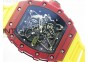 RM 035-2 Red Forged Carbon Black Inner Bezel Skeleton Dial on Yellow Rubber Strap MIYOTA9015