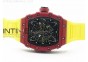 RM 035-2 Red Forged Carbon Black Inner Bezel Skeleton Dial on Yellow Rubber Strap MIYOTA9015