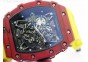 RM 035-2 Red Forged Carbon Black Inner Bezel Skeleton Dial on Yellow Rubber Strap MIYOTA9015