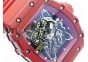 RM 035-2 Red Forged Carbon Red Inner Bezel Skeleton Dial on Red Rubber Strap MIYOTA9015