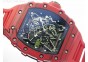 RM 035-2 Red Forge Carbon Black Inner Bezel Skeleton Dial on Red Rubber Strap MIYOTA9015