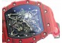 RM 035-2 Red Forge Carbon Black Inner Bezel Skeleton Dial on Red Rubber Strap MIYOTA9015